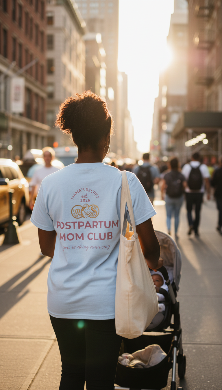 Postpartum Mom Club T-Shirt — New Mama Support Tee