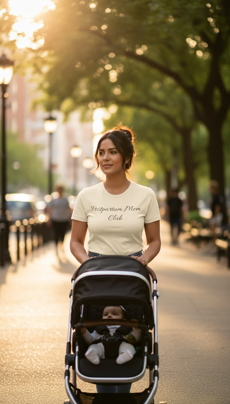 Postpartum Mom Club T-Shirt — New Mama Support Tee