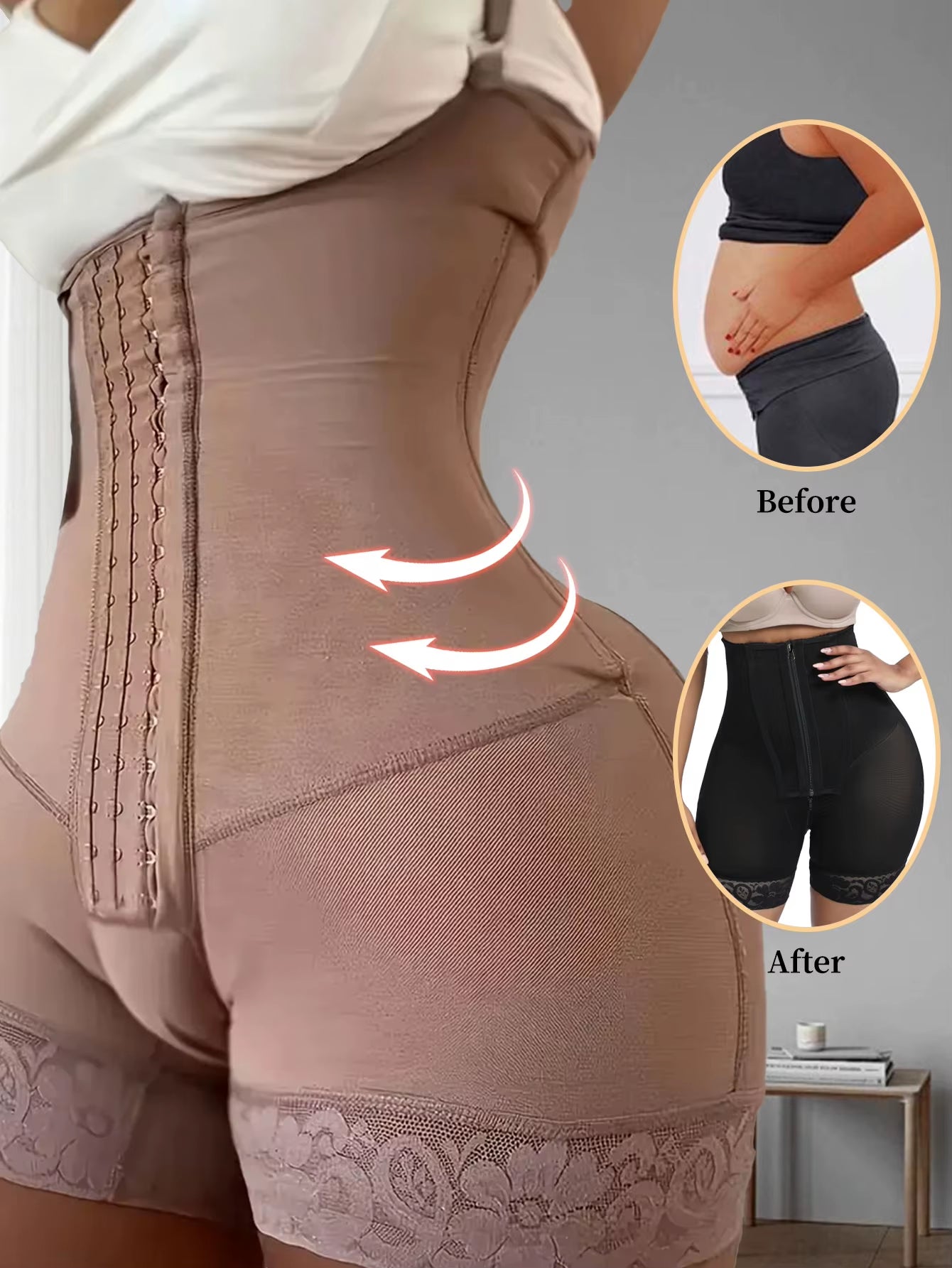 Women Postpartum Girdles High Compression Body Shaper Slimming for Women Sexy Underwear Push up Bodysuit